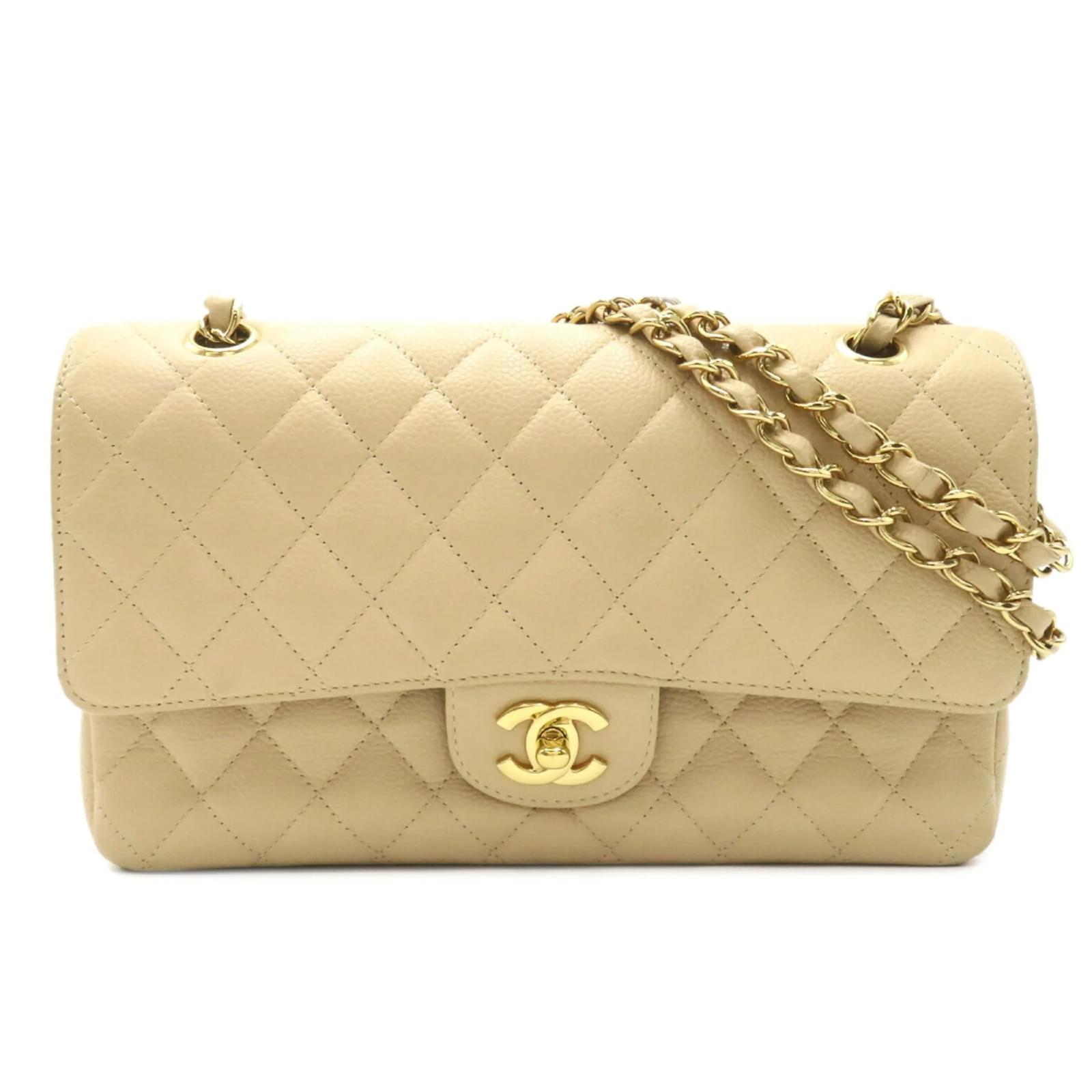 sac-a-epaule-a-chaine-chanel-matelasse-double-flap-cuir-beige