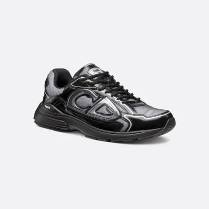SNEAKER DIOR B30 COUNTDOWN EN TISSU TECHNIQUE NOIR AVEC UNE FINITION BRILLANTE