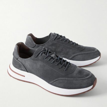 SNEAKER LORO PIANA WEEK-END WALK EN MARRON LIGHT EN BLEU DENIM