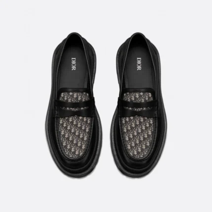 MOCASSINS DIOR EXPLORER JACQUARD OBLIQUE EN NOIR/BLANC