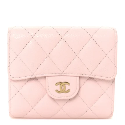 PORTEFEUILLE CHANEL COMPACT MATELASSE EN ROSE CLAIR