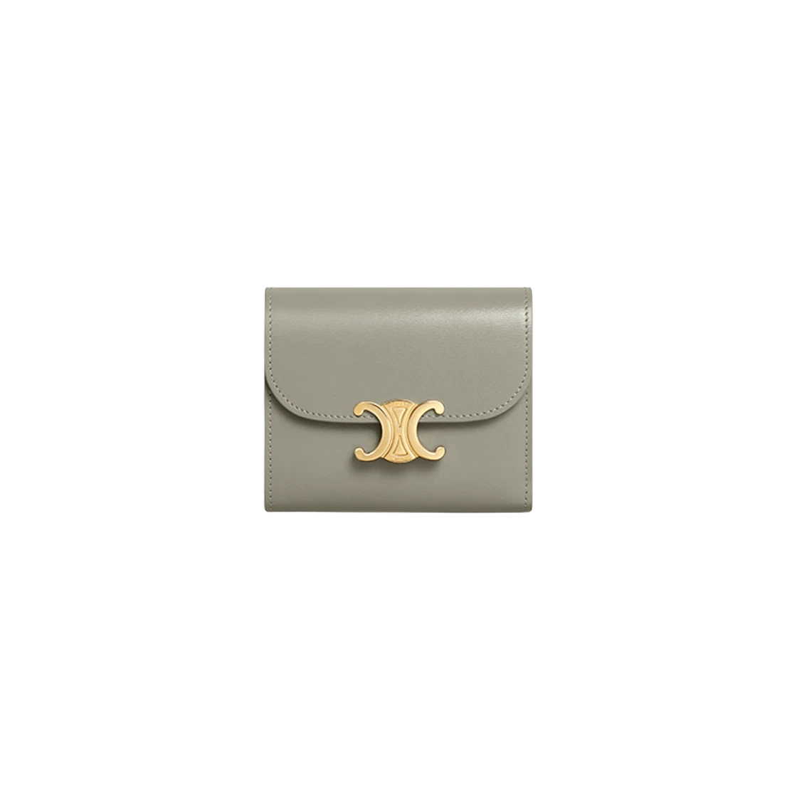 celine-small-wallet-triomphe-in-shiny-calfskin-green-clay-1