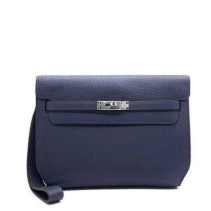 POCHETTE HERMES KELLY DEPECHE 25 EN BLEU MARINE