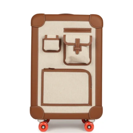 VALISE HERMES CABINE CARGO RMS EN ECRU/CARAMEL