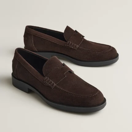 MOCASSINS HERMES LYDE EN MARRON EBENE