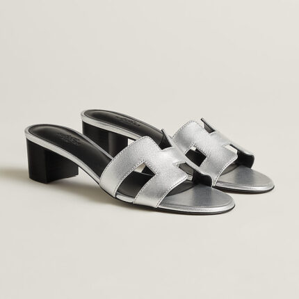 SANDALES HERMES OASIS EN GRIS ARGENTE