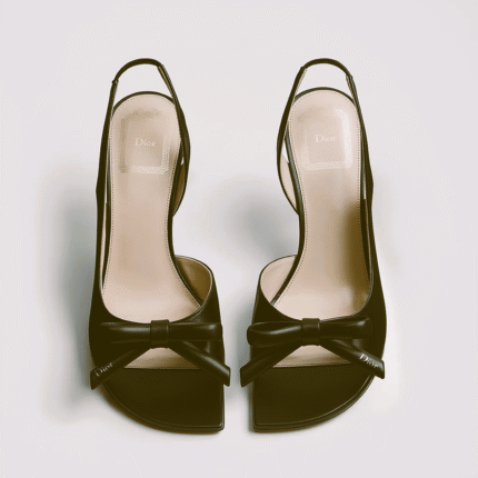 SANDALES CD SLINGBACK A TALON DIOR BOW EN NOIR