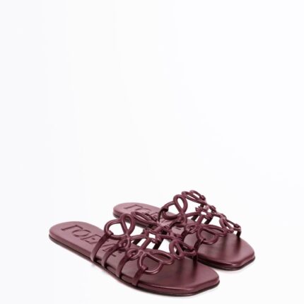 CLAQUETTE LOEWE PETAL ANAGRAM EN BURGUNDY