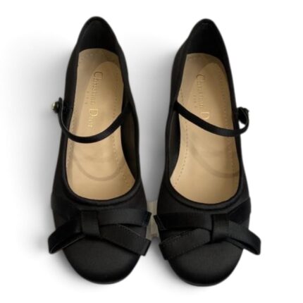 CHAUSSURE DIOR LOVELY-D SATIN MARY JANE EN NOIR