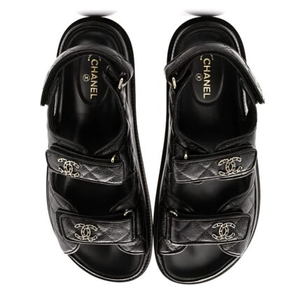 SANDALES CHANEL DAD A SCRATCH EN CUIR DE VEAU NOIR