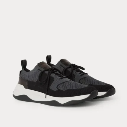 SNEAKER BERLUTI SHADOW EN NYLON ET CUIR DE VEAU A BANDE EN GRIS