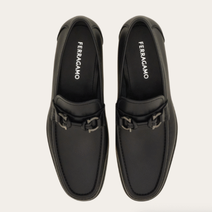 MOCASSINS FERRAGAMO A BOUCLE GANCINI EN NOIR