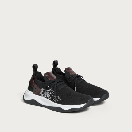 SNEAKER BERLUTI SHADOW EN NYLON ET CUIR DE VEAU EN NOIR