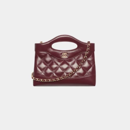 SAC CHANEL NANO MINI 31 SHOPPING BAG EN BURGUNDY